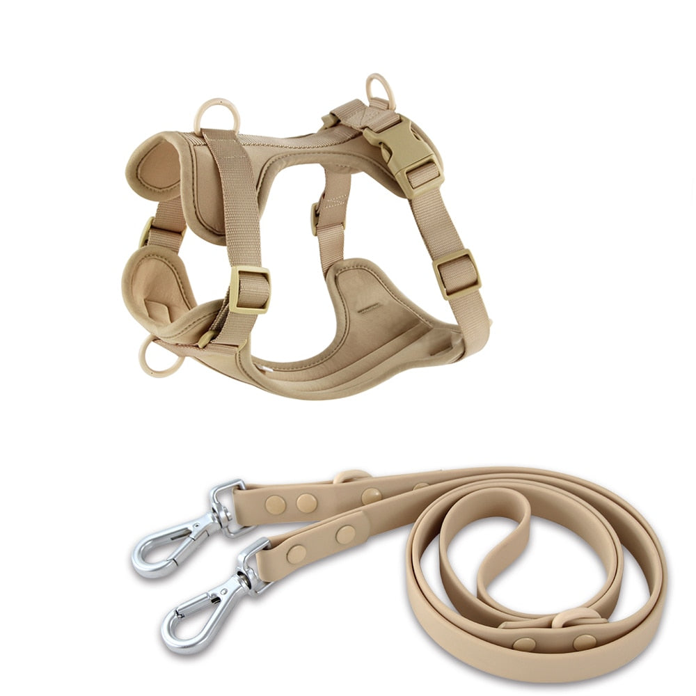 pvc-comfortable-harness-adjustable-dog-chest-strap-leash - Pawreta