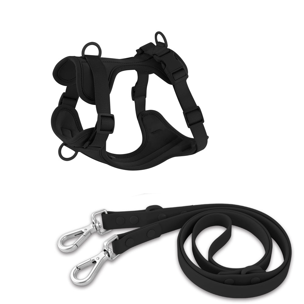 pvc-comfortable-harness-adjustable-dog-chest-strap-leash - Pawreta