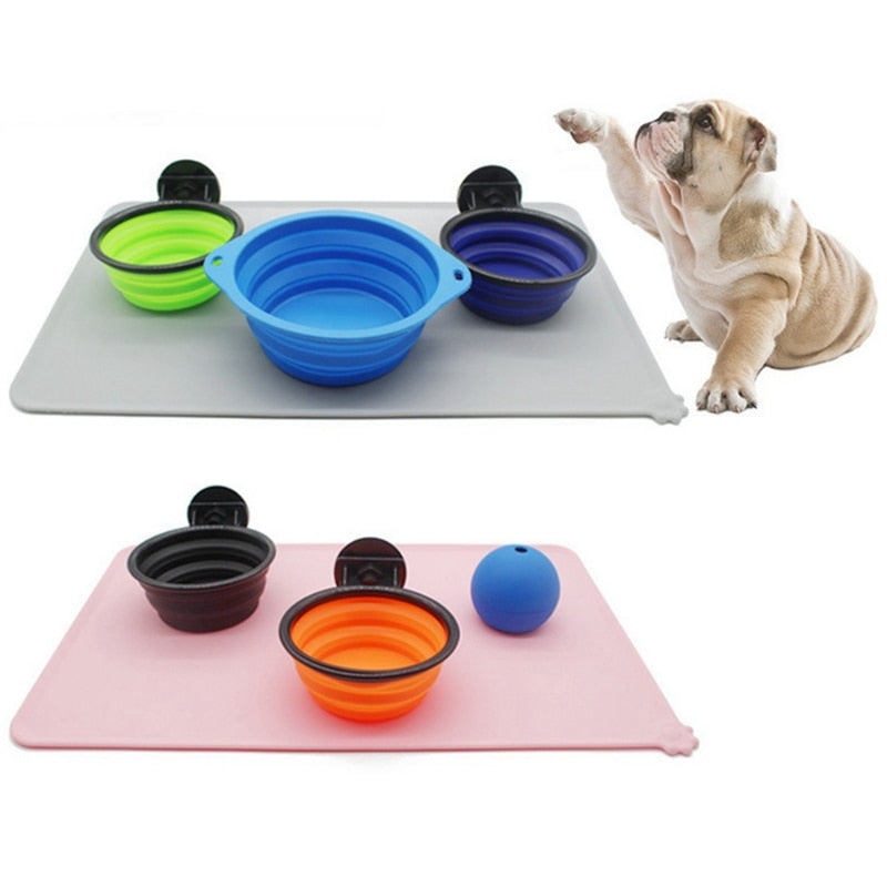 Pet Bowl Waterproof Mat with High Lips Silicone - Pawreta