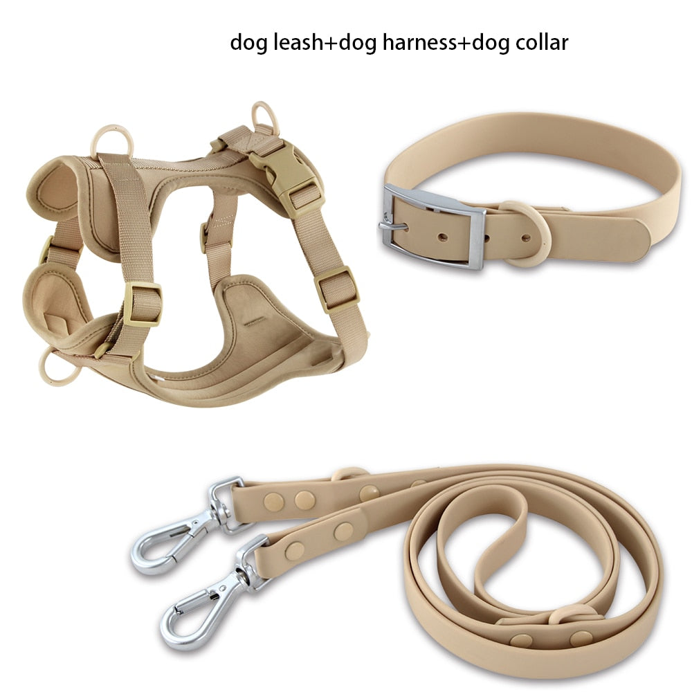 pvc-comfortable-harness-adjustable-dog-chest-strap-leash - Pawreta