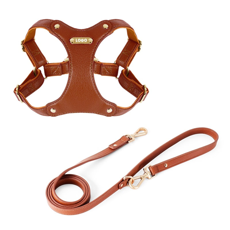 Luxury leather-dog-collar-leash-set - Pawreta