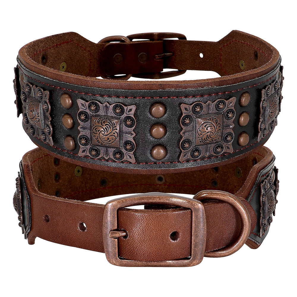 Luxury Genuine leather-collar-for-big-dog - Pawreta