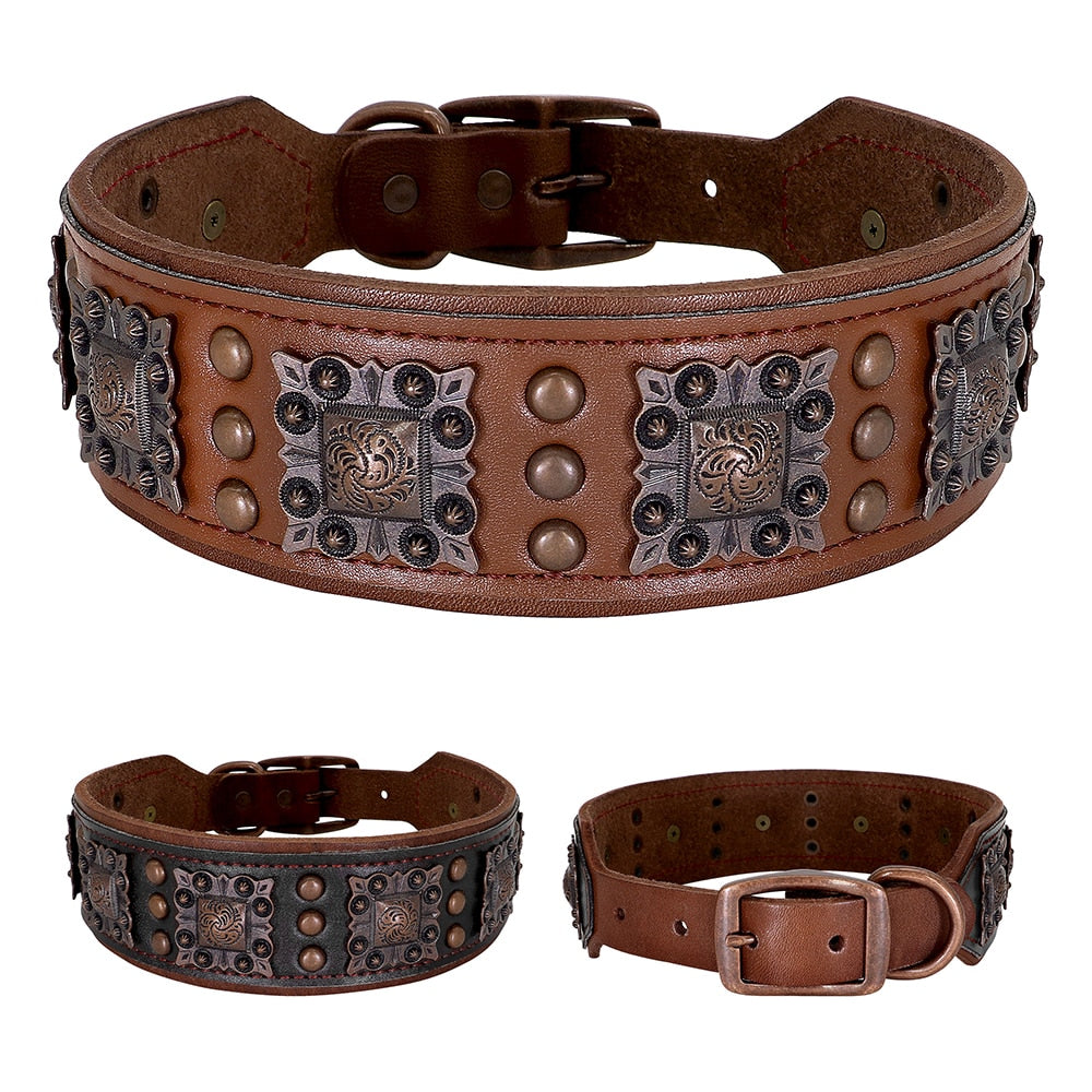 Luxury Genuine leather-collar-for-big-dog - Pawreta