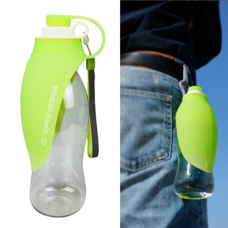 water-bottles-for-pets-soft-silicone-leaf-design - Pawreta