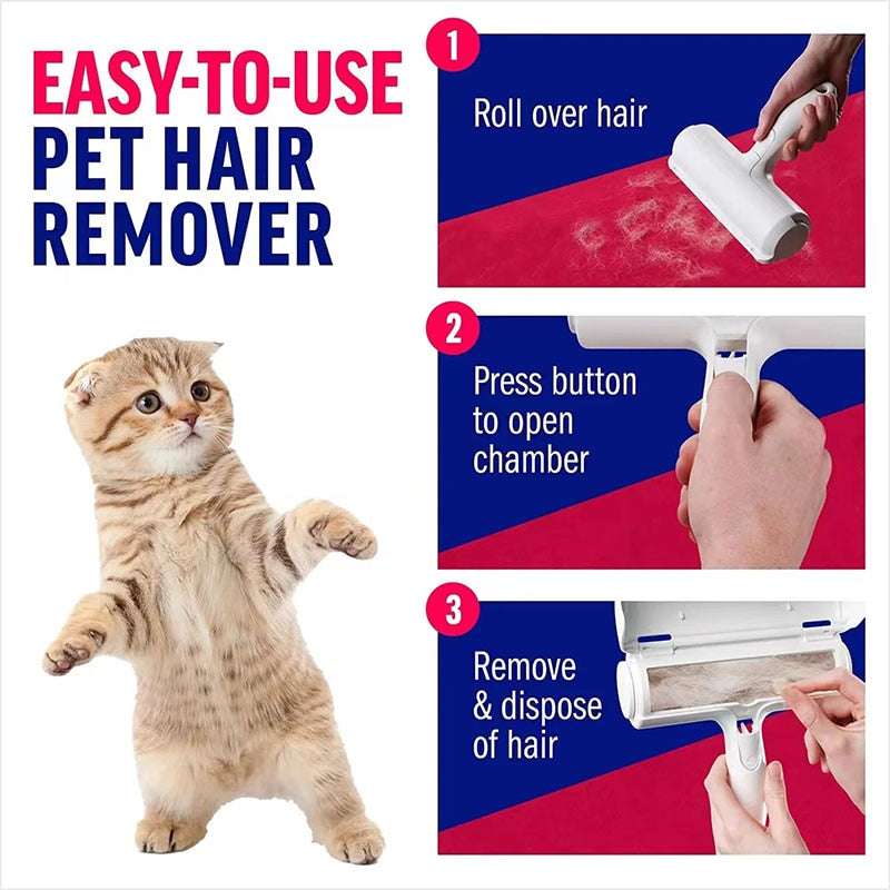 roller-pet-hair-remover Removing Dog Cat Self Cleaning Lint - Pawreta