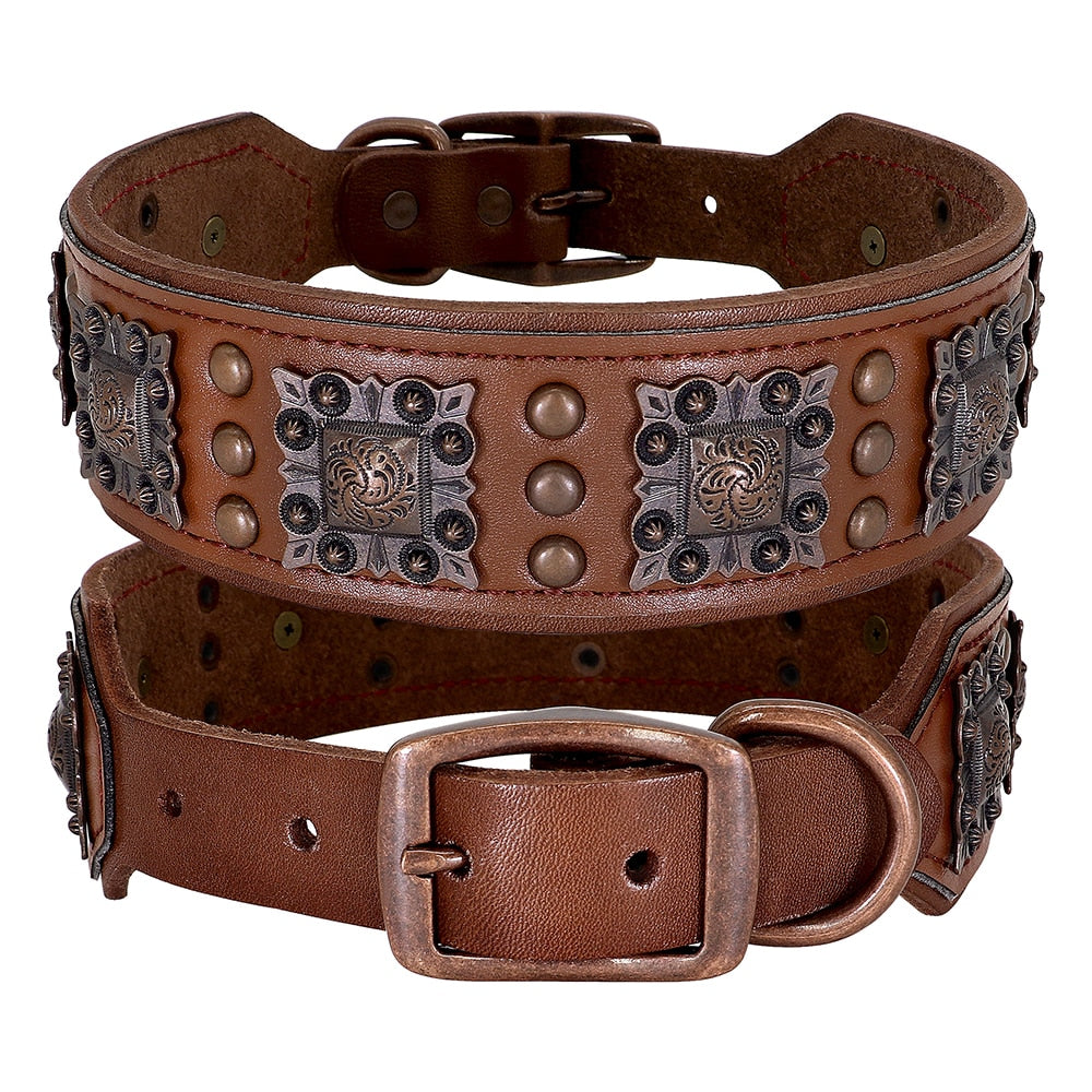 Luxury Genuine leather-collar-for-big-dog - Pawreta