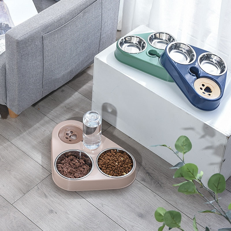 automatic-drinking-double-bowl-pet-feeder - Pawreta