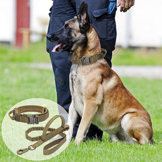 Tactical dog-collar-and-leash-set - Pawreta