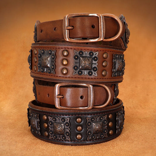 Luxury Genuine leather-collar-for-big-dog - Pawreta