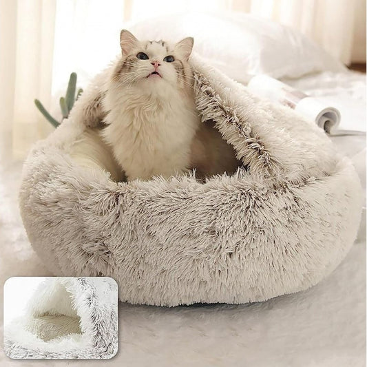 plush-pet-bed-round-cushion - Pawreta